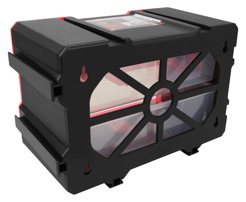 Performance Tool W5910 2-Drawer Interlocking Bin Design with Transparent Drawers for Tool Storage - Stackable, Wall Mountable - 11.25-Inch W x 6.25-Inch D x 7.75-Inch H - Image 3